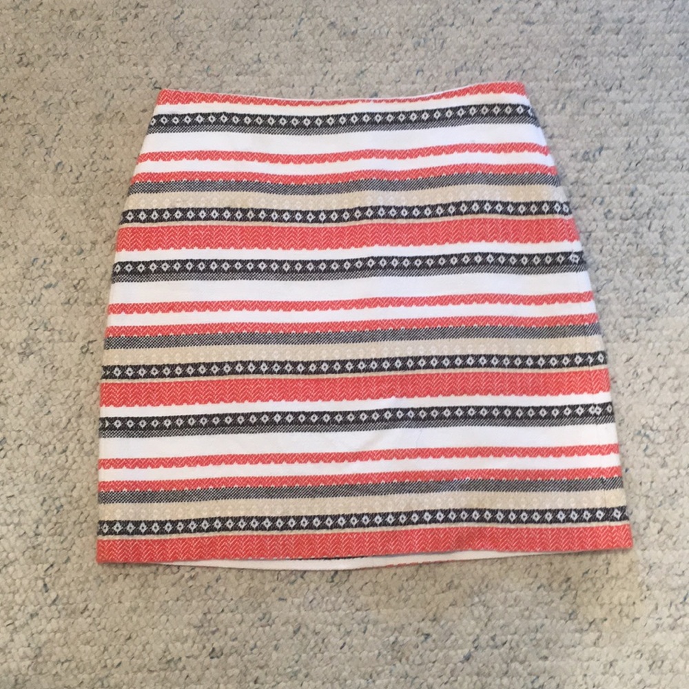 Embroidered stripe skirt